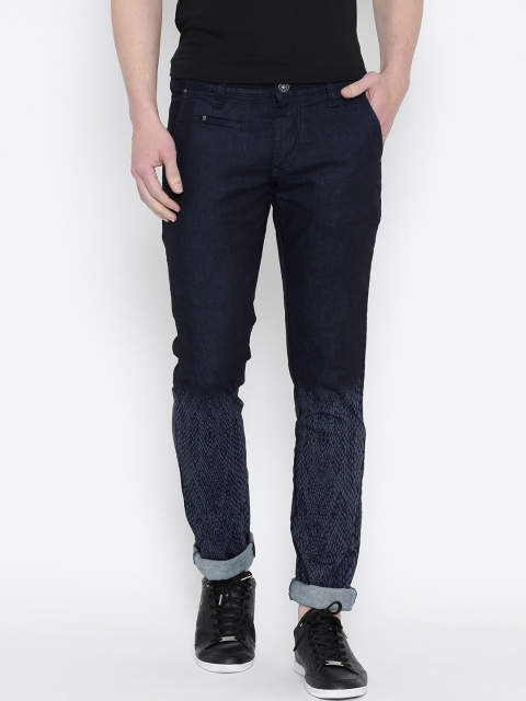 

Yellow Jeans Dark Blue Animal Print Liquid Fit Stretchable Jeans