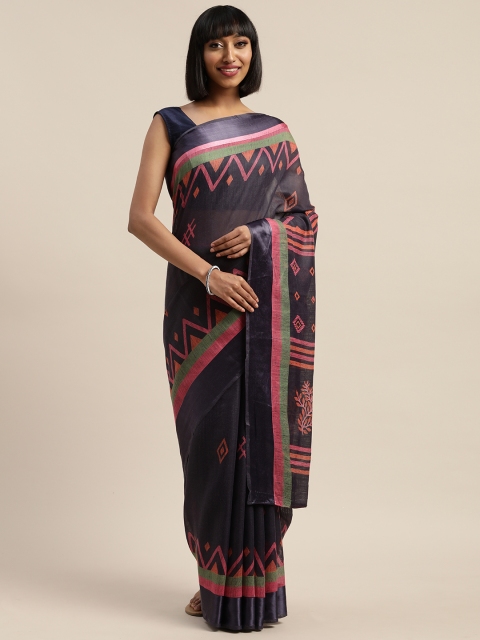 

Mirchi Fashion Violet & Pink Polycotton Printed Saree