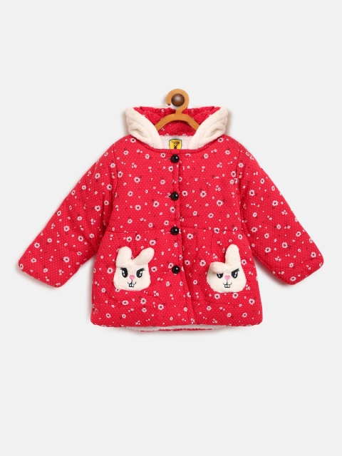 

Lil Lollipop Girls Red Floral Print Hooded Padded Jacket