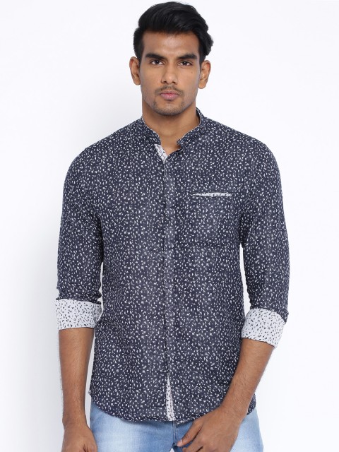 

Yellow Jeans Navy Liquid Fit Casual Shirt, Navy blue