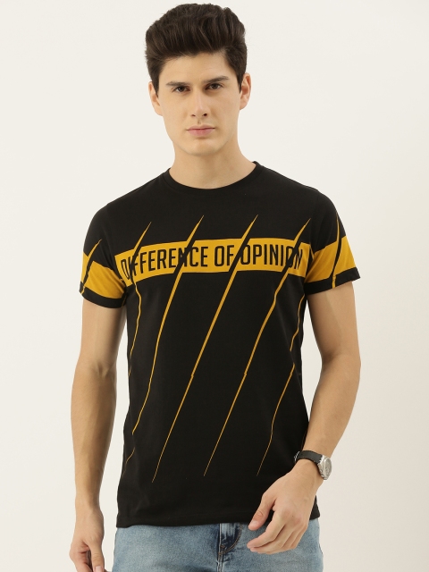 

Difference of Opinion Men Black Printed Round Neck T-shirt
