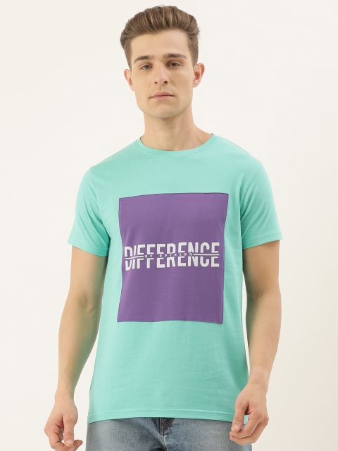 

Difference of Opinion Men Turquoise Blue Printed Round Neck Pure Cotton T-shirt