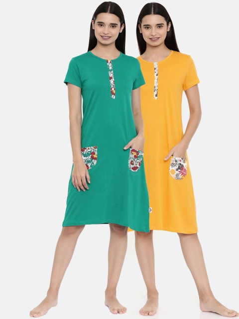 

Zebu Pack of 2 Nightdresses, Green