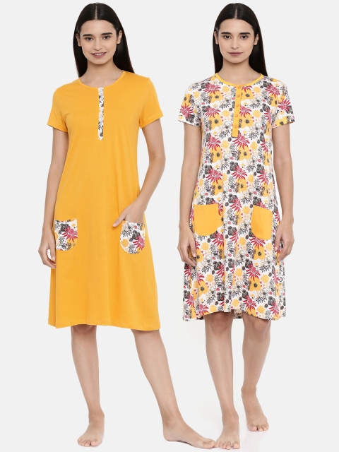 

Zebu Pack of 2 Nightdresses, Yellow