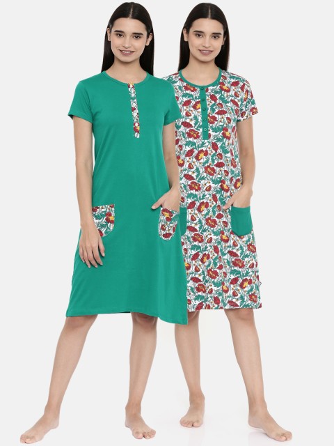 

zebu Pack of 2 Nightdresses, Green