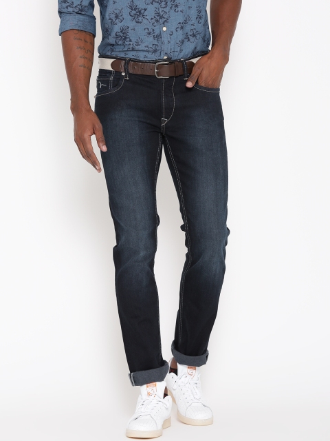 

Flying Machine Navy Michael Slim Tapered Fit Stretchable Jeans, Navy blue