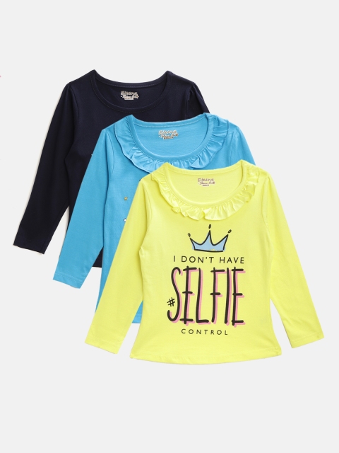 

Eteenz Girls Pack of 3 Printed Tops, Blue