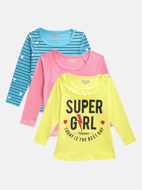 

Eteenz Girls Pack of 3 Printed Tops, Blue