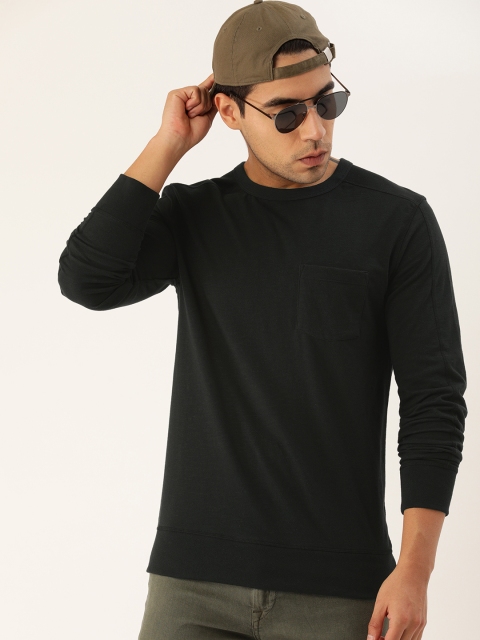

GAP Men Black Solid Round Neck T-shirt