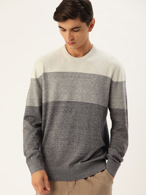 

GAP Men Grey Colourblocked Pullover Sweater