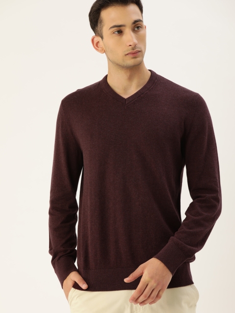 

GAP Men Burgundy Solid Pullover Sweater