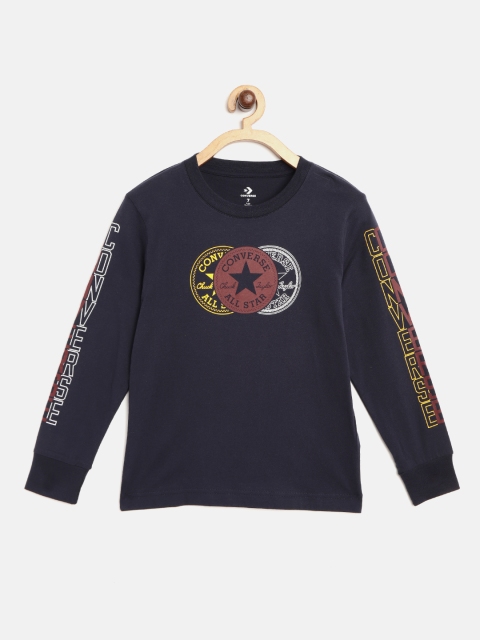 

Converse Boys Navy Blue Brand Logo Print Round Neck T-shirt