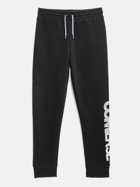

Converse Girls Black Solid Joggers with Brand Logo Printed Detail