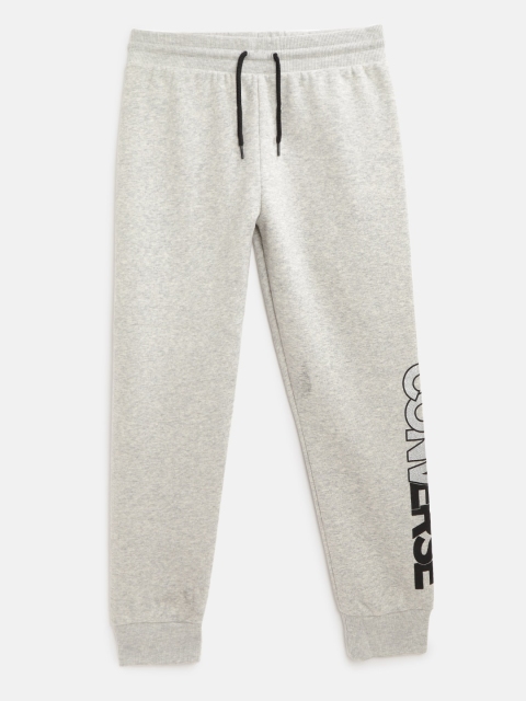 

Converse Girls Grey Melange Solid Joggers with Brand Logo Printed Detail