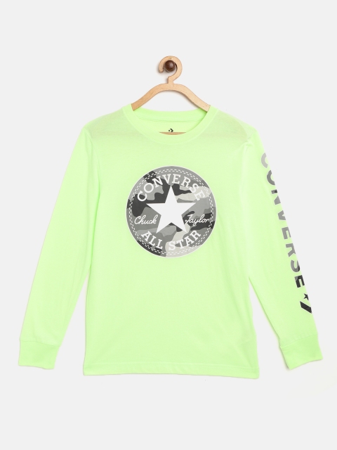 

Converse Boys Green & Grey Brand Logo Print Round Neck T-shirt