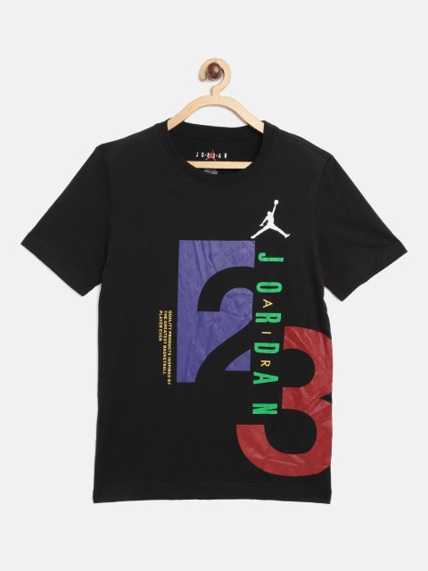 

Jordan Boys Black & Blue 23 Los Printed Round Neck T-shirt