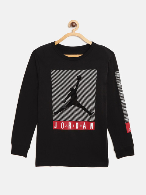

Jordan Boys Black & White Brand Logo Print Jumpman Blinds Basketball T-shirt