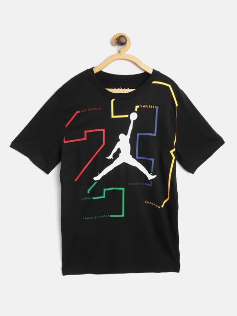 

Jordan Boys Black & White Brand Logo Print Path of Greatness Basketball T-shirt