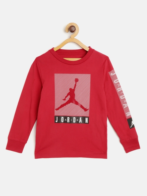 

Jordan Boys Red & White Brand Logo Print Jumpman Blinds Basketball T-shirt
