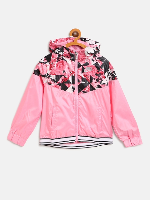 

Nike Girls Pink Tokyo Floral Windrunner Hooded Sporty Jacket