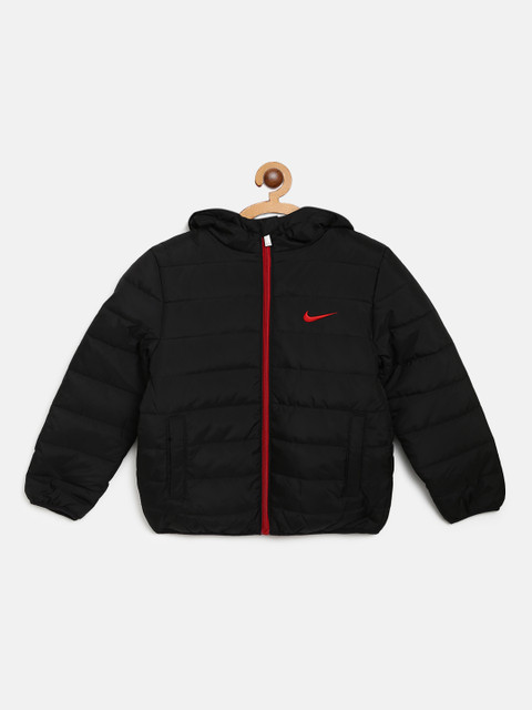 

Nike Boys Navy Black Solid Hooded Essential Padded Jacket