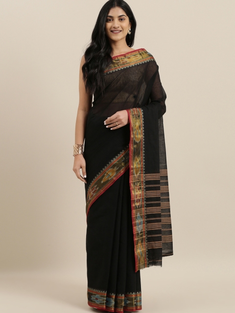 

The Chennai Silks Classicate Black Solid Pure Cotton Saree