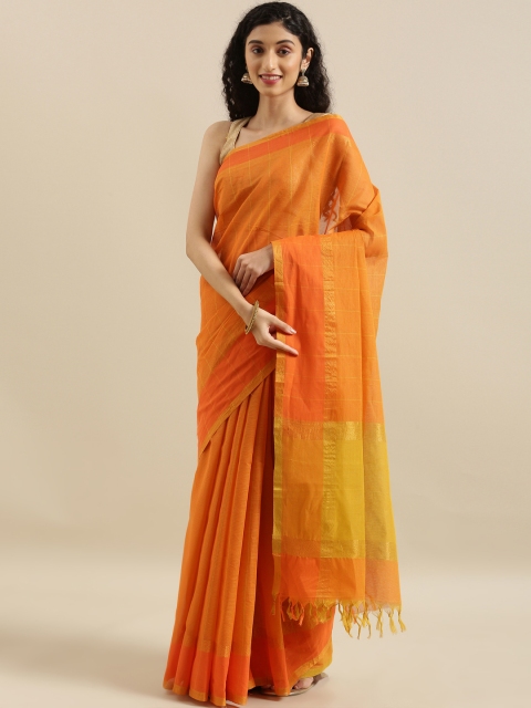 

The Chennai Silks Classicate Orange Woven Design Pure Cotton Saree