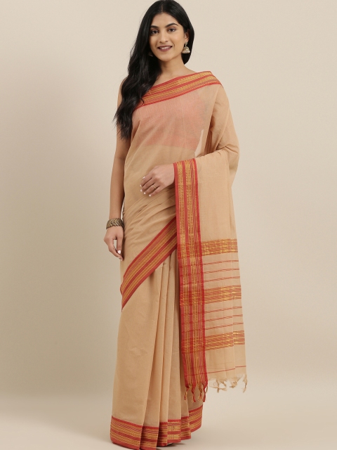 

The Chennai Silks Brown Solid Pure Cotton Saree