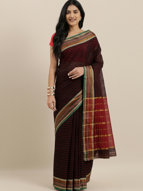 

The Chennai Silks Burgundy Solid Pure Cotton Saree