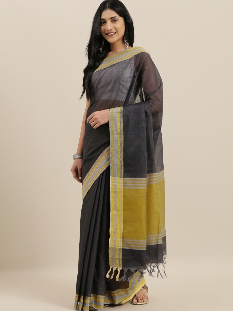 

The Chennai Silks Grey Solid Pure Cotton Saree