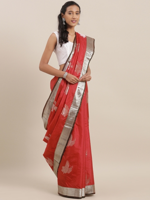 

The Chennai Silks Red Pure Silk Woven Design Kanjeevaram Saree