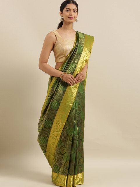 

The Chennai Silks Classicate Green Pure Silk Woven Design Handloom Kanjeevaram Saree
