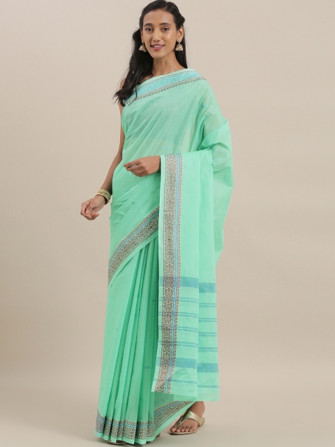 

The Chennai Silks Sea Green Woven Design Pure Cotton Saree