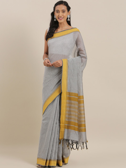 

The Chennai Silks Grey Woven Design Pure Cotton Saree