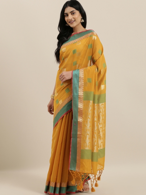 

The Chennai Silks Orange Woven Design Maheshwari Saree