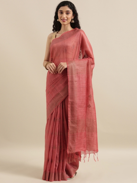 

The Chennai Silks Coral Pink Woven Design Saree