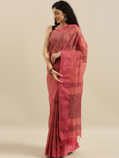 

The Chennai Silks Classicate Pink Woven Design Cotton Blend Saree