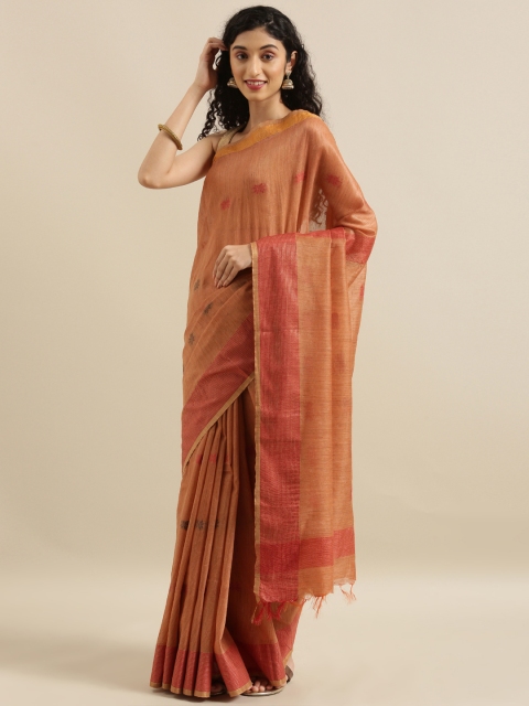 

The Chennai Silks Classicate Orange Woven Design Cotton Blend Saree