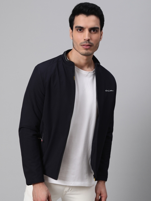 

Fort Collins Men Navy Blue Solid Lightweight Tailored Jacket