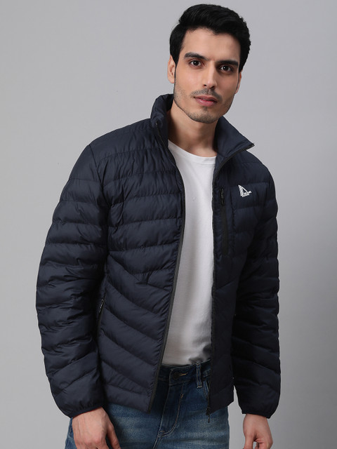 

Fort Collins Men Navy Blue Solid Padded Jacket