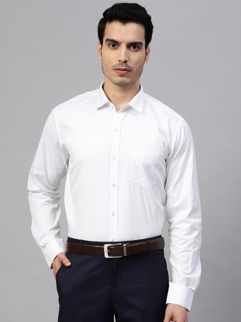 

MANQ Men White Regular Fit Self Design Formal Shirt