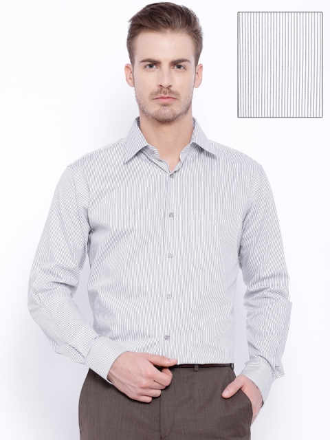 

Raymond White & Black Striped Contemporary Fit Formal Shirt