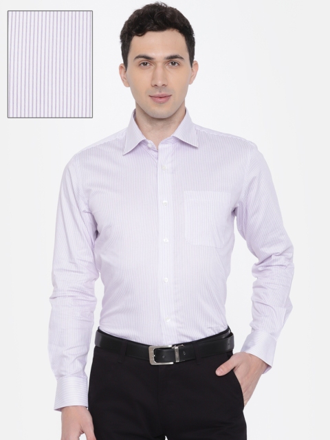 

Raymond White & Purple Striped Contemporary Formal Shirt