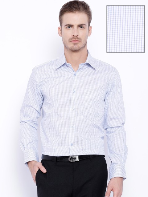 

Raymond White & Blue Checked Contemporary Fit Formal Shirt