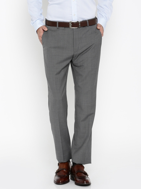 

Raymond Men Grey Self-design Contemporary Fit Formal Trousers