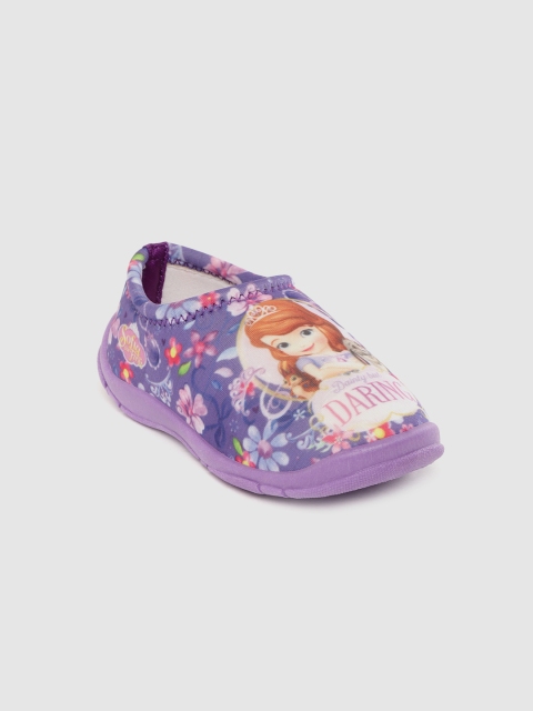 

toothless By Toothless Girls Purple & Beige Sofia The First Print Slip-On Sneakers