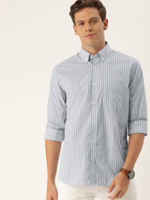 

GAP Men Blue & White Standard Fit Striped Casual Shirt