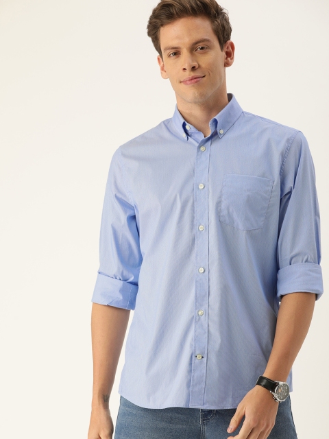 

GAP Men Blue Regular Fit Solid Casual Shirt