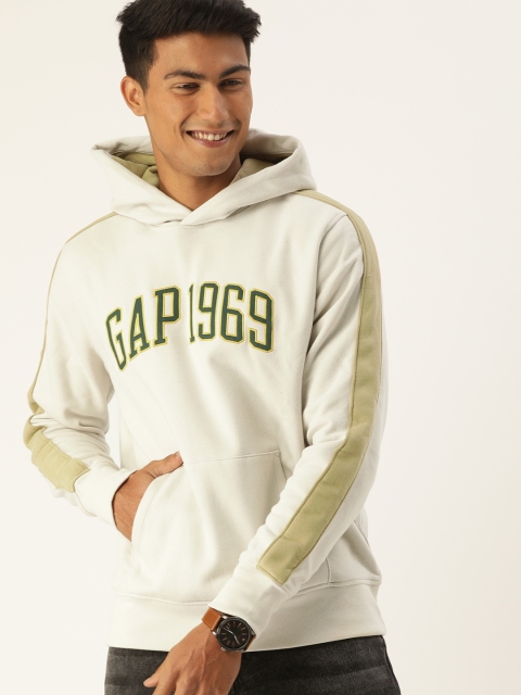 

GAP Men Grey Printed Hooded Sweatshirt