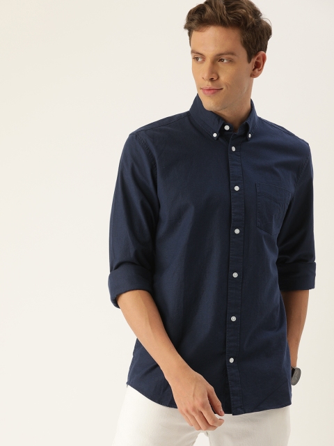 

GAP Men Navy Blue Regular Fit Solid Casual Shirt